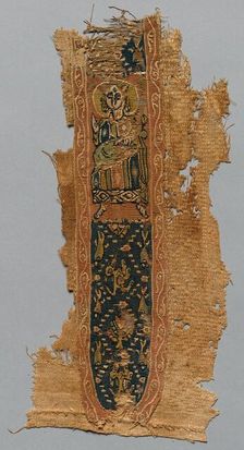Fragment of a Clavus from a Tunic, 700s - 800s. Creator: Unknown