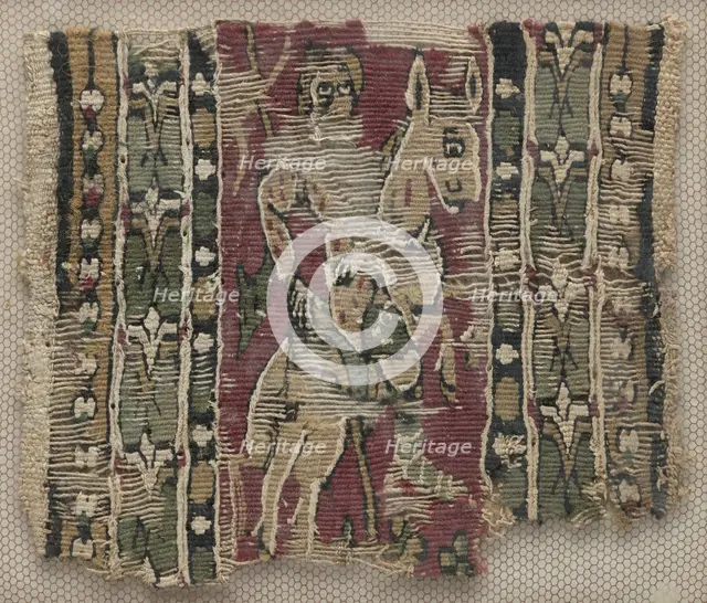 Fragment of a Clavus with Man on Horseback, 700s. Creator: Unknown.