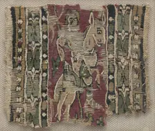 Fragment of a Clavus with Man on Horseback, 700s. Creator: Unknown