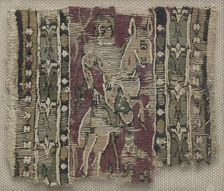 Fragment of a Clavus with Man on Horseback, 700s. Creator: Unknown