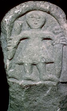 Fragment of a cross depicting a Viking Warrior, Weston Church, North Yorkshire