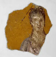 Fragment of a Fresco with a Female Bust, 1st century A.D.. Creator: Unknown