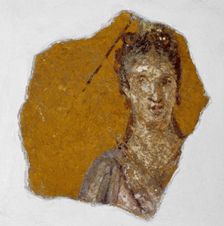 Fragment of a Fresco with a Female Bust, 1st century A.D.. Creator: Unknown