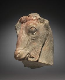 Fragment of a Goat's Head, c. 500 BC. Creator: Unknown