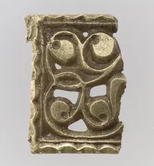Fragment of a Gold Attachment Plate for a Buckle, Avar, 700s. Creator: Unknown