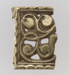 Fragment of a Gold Attachment Plate for a Buckle, Avar, 700s. Creator: Unknown