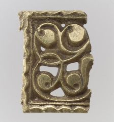 Fragment of a Gold Attachment Plate for a Buckle, Avar, 700s. Creator: Unknown