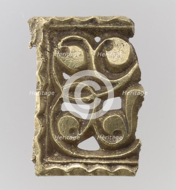 Fragment of a Gold Attachment Plate for a Buckle, Avar, 700s. Creator: Unknown.
