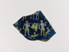 Fragment of a Glass Dish, Byzantine, 10th century. Creator: Unknown