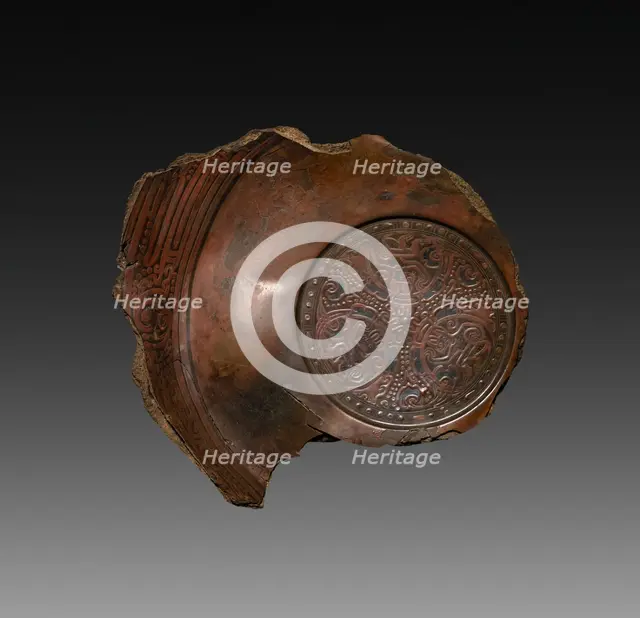 Fragment of a Lacquer Tray, 9 AD. Creator: Unknown.