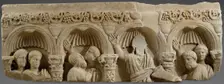 Fragment of a Marble Tomb Relief with Christ Giving the Law, Byzantine, late 300s. Creator: Unknown