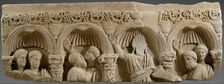 Fragment of a Marble Tomb Relief with Christ Giving the Law, Byzantine, late 300s. Creator: Unknown
