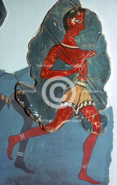 Fragment of a Minoan fresco known as the 'Captain of the Blacks', 15th century BC. Artist: Unknown