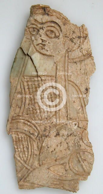Fragment of a Plaque with a Standing Woman, Coptic, 4th century. Creator: Unknown.