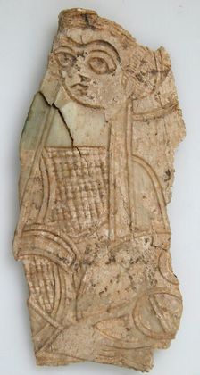 Fragment of a Plaque with a Standing Woman, Coptic, 4th century. Creator: Unknown