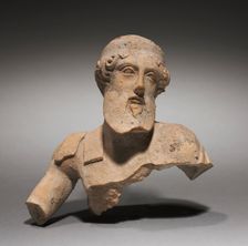 Fragment of a Reclining Male Figure, Perhaps a God, 300s BC. Creator: Unknown
