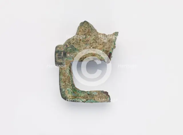 Fragment of a ritual vessel handle in the form of an animal head, Zhou dynasty, ca. 1050-221 BCE. Creator: Unknown.