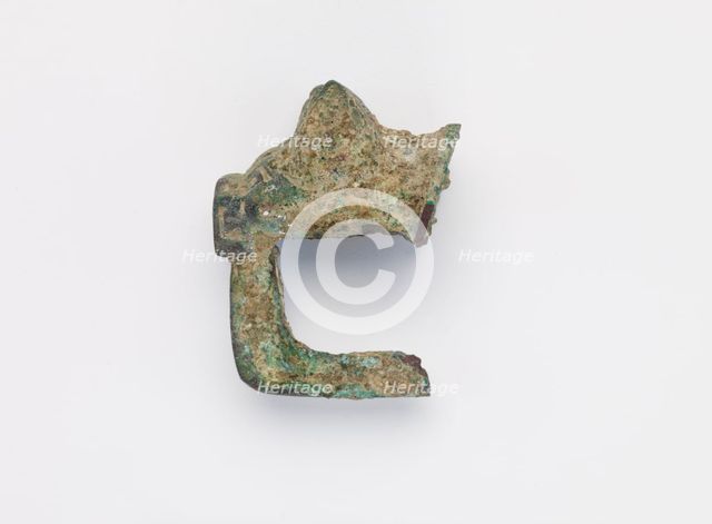 Fragment of a ritual vessel handle in the form of an animal head, Zhou dynasty, ca. 1050-221 BCE. Creator: Unknown.
