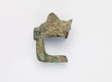 Fragment of a ritual vessel handle in the form of an animal head, Zhou dynasty, ca. 1050-221 BCE. Creator: Unknown