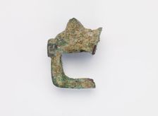 Fragment of a ritual vessel handle in the form of an animal head, Zhou dynasty, ca. 1050-221 BCE. Creator: Unknown