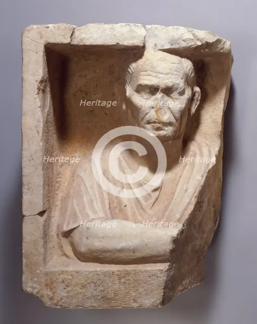 Fragment of a Roman Funerary Relief, late 1st century B.C. Creator: Unknown.