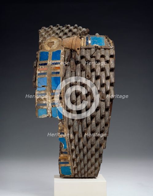 Fragment of a royal wig sculpted in wood, XVIIIth - XIXth Dynasty (c1540 BC-c1190 BC). Artist: Unknown.