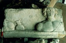 Fragment of a sculpture of the god Mars, Roman. Creator: Unknown