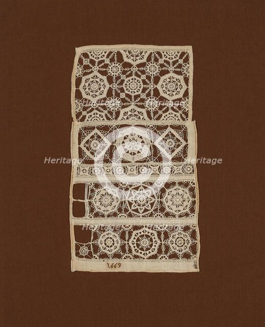 Fragment of a Sampler, England, 1669. Creator: Unknown.