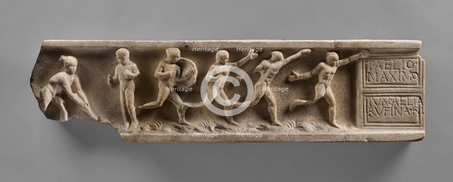 Fragment of a Sarcophagus Lid, A.D. 180-190. Creator: Unknown.