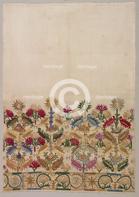 Fragment of a Skirt Border, 1600s - 1700s. Creator: Unknown.
