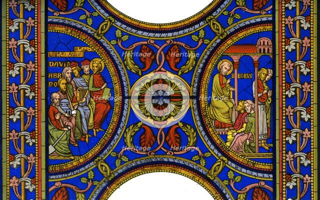 Fragment of a stained glass window in Canterbury Cathedral, Canterbury, Kent, 1849.Artist: Hauger