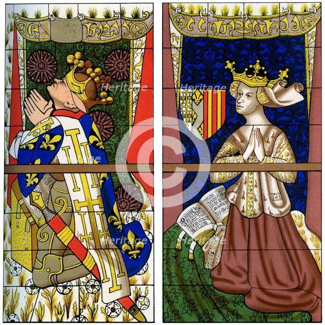 Fragment of a stained glass window in Le Mans Cathedral, Mans, France, 1849.Artist: Franz Kellerhoven