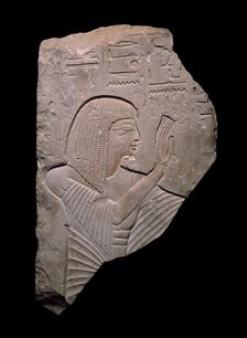 Fragment of a Stela (Commemorative Stone) of Neferhotep, Egypt, New Kingdom, mid-Dynasty... Creator: Unknown