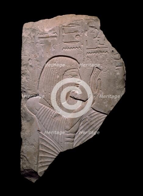 Fragment of a Stela (Commemorative Stone) of Neferhotep, Egypt, New Kingdom, mid-Dynasty... Creator: Unknown.