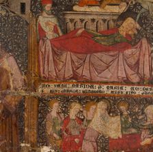 Fragment of an Altarpiece with a Standing Saint, The Birth of Christ, and..., 14th century. Creator: Spanish Master first half of the 14th century