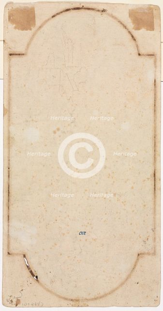 Fragment of an Arch (tracing from recto) (verso), first half 1700s. Creator: Andrea Locatelli (Italian, 1695-1741).