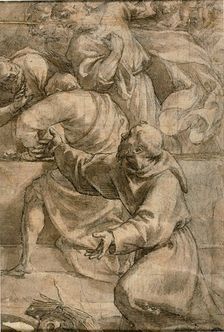 Fragment of an Assumption (?) Scene: Apostles, with Saint Francis of Assisi in the..., 1614/15. Creator: Alessandro Turchi