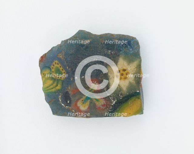 Fragment of an inlay with floral design, Ptolemaic Dynasty to Roman Period, 305 BCE-14 CE. Creator: Unknown.