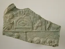 Fragment of an Icon with Scenes from the Life of Christ, Byzantine, 12th century. Creator: Unknown