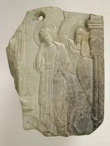 Fragment of an Icon with the Crucifixion, Byzantine, 12th century. Creator: Unknown