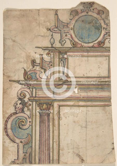 Fragment of architectural frame, late 16th century. Creator: Anon.