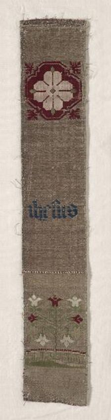 Fragment of Border, 1300s - 1400s. Creator: Unknown