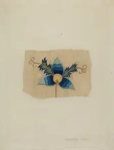 Fragment of Bed Curtain, c. 1937. Creator: Florence Earl