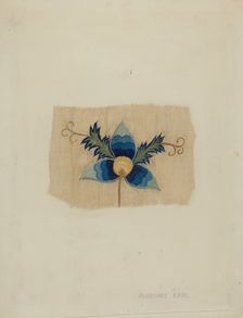 Fragment of Bed Curtain, c. 1937. Creator: Florence Earl