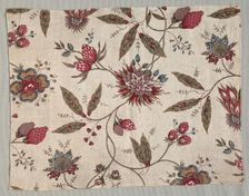 Fragment of Block Printed Cotton, c. 1785. Creator: Unknown
