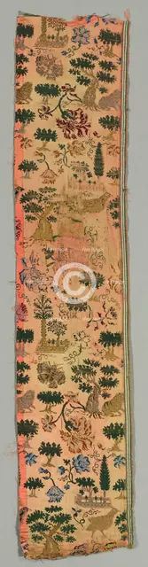 Fragment of Brocaded Silk, 18th century. Creator: Unknown.