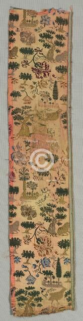 Fragment of Brocaded Silk, 18th century. Creator: Unknown.