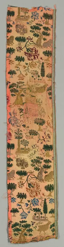 Fragment of Brocaded Silk, 18th century. Creator: Unknown