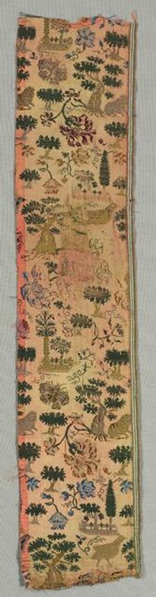 Fragment of Brocaded Silk, 18th century. Creator: Unknown