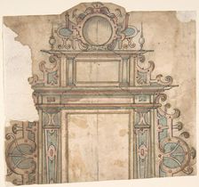 Fragment of design for architectural frame, 16th century. Creator: Anon